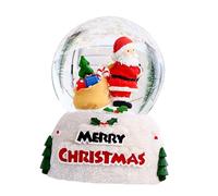 Healifty Boule de Cristal Lumineuse de Noël Père Noël Grosse Taille en Verre Transparent Décoration Festive de Table Éclairage LED Intégré Accessoire Déco Lumineux