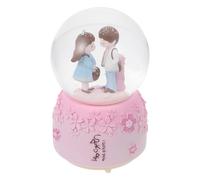 Healifty Boule de Cristal Musicale Romantique Saint Valentin Ornement Décoratif Créatif Éclairage LED 80 et Mélodie Claire Décoration Élégante pour Chambre et Bureau Présent Couple