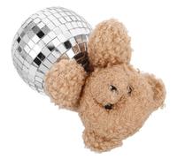 Healifty Boule Disco Miroir Décorative en Verre Ours en Peluche, Ornement Animal Disco Reflet Lumineux pour Décoration Intérieure, Accessoire Fête, Figurine Décor Bureau ou Table, Ambiance