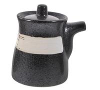 Healifty Bouteille Assaisonnement Céramique Noire Pot Sauce Soja pour Cuisine Maison Restaurant