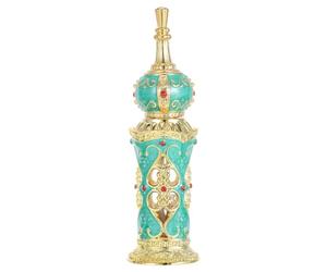 Healifty Bouteilles de parfum rechargeables en verre de style vintage du Moyen-Orient pour huiles essentielles, cadeaux de mariage, 12 ml (doré et vert)