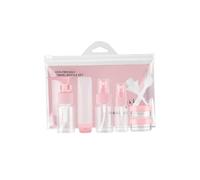 Healifty Bouteilles de Voyage Rechargeables Pet avec Flacon Spray et Pots Crème Portable pour Shampooing Lotion Tonique Hydratant Rose