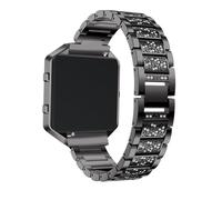 Healifty Bracelet Montre Métal Strass Compatible Tracker d'Activité Hr Accessoire Remplacement Noir Bande Élégante et Confortable pour Montre Connectée Femme
