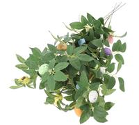 Healifty Branches D'œufs de Pâques Artificiels 5 Pièces, Tiges Décoratives Mousse 9 Branches Mini Feuilles Roses, Décoration Intérieure pour Composition de Fleur et Centre de Table Festive