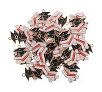 Healifty Breloques Pendentifs en Alliage Forme Chapeau de Diplômé 21x23 Mm 50 Pcs, Charme Fin D’études Argenté pour Création Bijoux, Bracelets et Colliers Cérémonie Académique