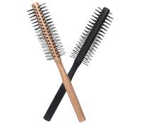 Healifty Brosse à Cheveux Ronde Facile à Manipuler en Bois 2pcs Poils en Nylon et Ne Tombe Pas Facilement Brosse à Rouleau pour Coiffage Maison