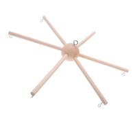 Healifty Cadre Mobile en Bois Naturel à 6 Pieds Support Sphérique Stable pour Mobiles et Jouets Suspendus Kit DIY pour Décoration Chambre Bébé Compatible Accessoires Suspendus Montage