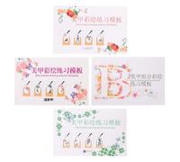 Healifty Cahier D'entraînement Pages Multi-couches, Compatible Stylos à Eau et Marqueurs 4 Pièces en Papier pour Nail Art pour Débutants en Auto-apprentissage à Domicile