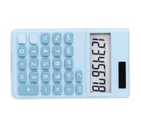 Healifty Calculatrice Solaire Étudiante Compacte Chiffres Bleu Ciel Calculatrice de Poche Portable pour Bureau et École Fonction Addition Multiplication Soustraction Division