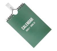 Healifty Calendrier Mural 2026 Format A6 Mini en Métal et Papier Épais Calendrier Annuel Complet Vert Foncé pour Bureau Maison et Voyages