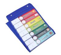 Healifty Calendrier Suspendu avec Pochettes Cases Oxford Bleu Organiseur Mural pour Planning Familial et Scolaire Pochettes Transparentes pour Cartes et Mémos