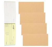 Healifty Carnet de Reçus en Deux Parties 15 X 7 CM, 5 Carnets de 100 Feuilles, Papier sans Bavure, Bloc de Factures Professionnel pour Petites Entreprises, Gestion des Commandes et