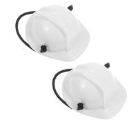 Healifty Casque Miniature pour Animaux Cordon à Ressort, Lot de 2 Pièces Blanches, Accessoires pour Fêtes de Chantier et Jeux Créatifs