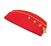 Healifty Chapeau de Marin Unisexe Rouge Bordure Jaune et Décor de Épis, Casquette de Bateau Style Soldat Russe, Accessoire de Déguisement pour Fêtes et Spectacles de Danse, Chapeau