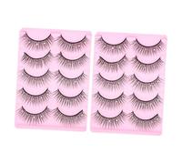 Healifty Cils Cosmétiques En Strass 10 Paires Naturels Densité Élevée Fibres Croisées Rigides Maquillage Yeux Fête Soirée Usage Polyvalent