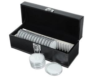 Healifty Coffret de Rangement Étui Porte-Monnaie en Plastique Transparent 20 Emplacements 39 Mm avec 4 Joints Hermétiques, Boîte Compacte pour Collectionneurs de Pièces, Protection Solide