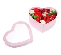 Healifty Coffret Fleur de Savon Artificielle Forme de Cœur Rouge Décoration Romantique DIY pour Mariage Anniversaire et Saint-valentin Cadeau Sans Entretien Aspect Réaliste