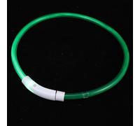 Healifty Collier Lumineux LED pour Animaux de Compagnie 70 Cm, Rechargeable par USB, Fibre Optique Verte Unicolore, Sécurité Nocturne pour Chiens, Chiots et Chats, Accessoire Visible