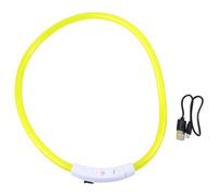 Healifty Collier Lumineux LED pour Chien Taille L Jaune, Collier en Plastique Rechargeable USB, Sécurité Nocturne pour Animaux de Compagnie, pour Promenades et Randonnées