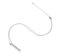 Healifty Collier Pendentif Barre Inoxydable Simple et Cool pour Couples Chaîne Acier Inoxydable Unisexe Pendentif Long Élégant pour Adolescents