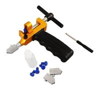 Healifty Coupe-verre Manuel en Métal Multifonction 2-en-1 pour Vitraux et Carrelage, Outil Compact Système D’huile Intégré, Accessoire Précis pour Découpe de Verre et Céramique, Usage