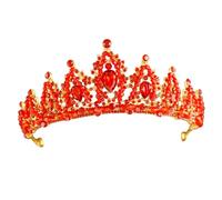 Healifty Couronne de Mariée Rouge Cristal Élégante Diadème Alliage Léger avec Strass Accessoire Raffiné pour Fête et Mariage