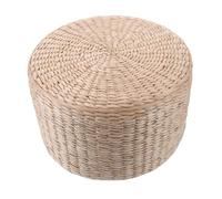 Healifty Coussin De Siège Paille Tressée Tabouret Fait Main Rond pour Garçon Fille Yoga Maison Extérieur