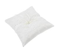 Healifty Coussin Porte-alliances Rond en Satin Blanc Nœuds Décoratifs, 1 Pièce, Accessoire Mariage Élégant pour Cérémonie, Décoration Mariage Champêtre, Porte Bague Satin Réutilisable