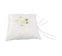 Healifty Coussin Porte Alliances Vintage Dentelle Blanche pour Cérémonie de Mariage Adaptable Plage Jardin et Styles Rustiques ou Traditionnels Élégant et Portable