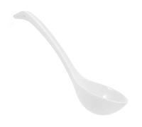 Healifty Cuillère à Soupe En Porcelaine Blanche 27 Cm, Louche Cuisine Compatible Micro-ondes Et Lave-vaisselle, Manche Long En Acier, Pour Soupes Asiatiques, Ramen Et Wontons