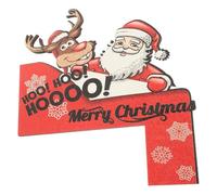 Healifty Décoration de Cadre de Porte de Noël en Bois Sûr Père Noël et Renne Ornement Mural Festif pour Intérieur Décorations de Porte de Originales et Artisanales Ambiance Joyeuse de Fête