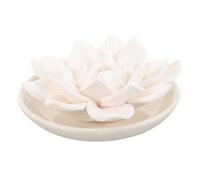 Healifty Diffuseur Passif D'huiles Essentielles Fleurs en Plâtre, Lot de 2 Pierres Parfumées Blanc et Lotus Blanc, Désodorisant Voiture et Salle de Bain, Aromathérapie Maison
