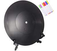 Healifty Disque Vinyle DIY 12 Pouces 8 Feutres Colorés et Socle Présentoir de Disques Vinyles Personnalisables pour Décoration de Table Fête et Intérieur Vintage