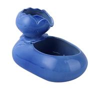Healifty Distributeur d'eau USB pour Chat Petit Modèle, Bol en Céramique Bleu Style Rétro, Fontaine à Eau Créative en Circuit Fermé, Abreuvoir Silencieux pour Animaux de Compagnie