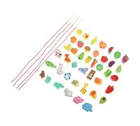 Healifty Éducatif Bois 42 Perles Fruits Animaux pour Garçon et Filles Activités Préscolaires Maison Crèche Coordination Œil-Main Développement Cognitif Boîte Plastique