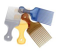 Healifty Ensemble de 4 Peignes à Dents Larges pour Hommes et Femmes, Plastique Solide, Couleurs Noir Bleu Roi Gris Argenté Or, Peignes Coiffure Professionnels pour Cheveux Bouclés, Épais