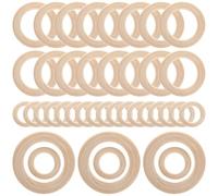 Healifty Ensemble De 40 Anneaux En Bois Naturel 55mm Et 30mm Pour Loisirs Créatifs Macramé Bricolage Décoration Polyvalente Artisanat