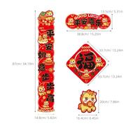 Healifty Ensemble de 6 Autocollants Couplets Chinois en Papier Rouge pour Nouvel An Lunaire 2026 Décorations Murales et Porte Thème Cheval Bannières Couplets du Nouvel An Chinois