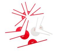 Healifty Ensemble de 9 Rapporteurs D'angle Portables Rouge et Blanc, Règle de Mesure Multi-angles en Plastique Rigide, Outil de Mesure D'angle pour Bureau, École et Dessin Technique