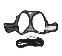 Healifty Ensemble Harnais et Laisse pour Chat Taille M, Harnais en Maille Respirante Sangle Poitrine Réglable, Laisse 1,2 M Bandes Réfléchissantes, pour Promenade Extérieure et Sécurité