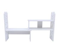 Healifty Étagère à Livres de Table Blanche Petite Bibliothèque de Bureau Multifonction, Organisateur de Livres Compact pour Chambre et Bureau, Meuble de Rangement Pratique et Design