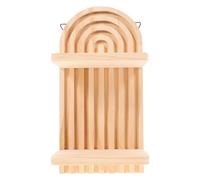 Healifty Étagère Murale à Double Couche en Pin Naturel, Étagère Flottante D'exposition, Rangement Polyvalent pour Salon Et Salle De Bain, Support Mural Décoratif