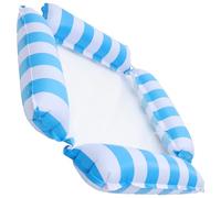 Healifty Fauteuil Flottant Gonflable en Filet pour Piscine Matelas Piscine Pliable Rayé Bleu Clair 4 Tubes Bouée Gonflable pour Adultes pour Pool Party