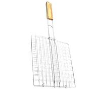 Healifty Filet de Barbecue en Acier Inoxydable 1 Pièce - Panier à Griller Portable pour Barbecue en Plein Air - Grillage Résistant pour Viandes Poissons et Légumes