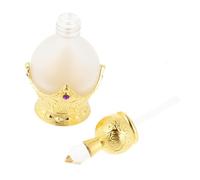 Healifty Flacon Parfum Verre Doré Rétro Bouteille Vide pour Huiles Essentielles avec Pipette Compte Gouttes Flacon Rechargeable pour Collection et Usage Personnel