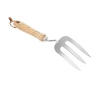 Healifty Fourche à Main de Jardin en Acier Inoxydable Manche en Bois de Camellia, Outil de Plantation Multifonction pour Jardinage, Désherbage et Décompactage du Sol, Poignée Ergonomique