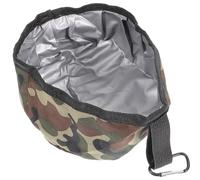 Healifty Gamelle de Voyage Pliable pour Chiens, Bol Portable en Tissu Oxford Camouflage Vert, Grosse Capacité 600 ML, Bol Étanche pour Nourriture et Eau, pour Randonnée et Camping en Plein
