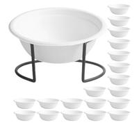 Healifty Gamelles pour Chats et Petits Chiens en Papier 20 Pièces avec Support Noir Ouvert, Bol Jetable Écologique et Pratique pour Alimentation et Eau en Extérieur