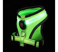Healifty Gilet Lumineux LED pour Chien Taille M Vert, Nylon Doux et Respirant, Rechargeable USB, pour Promenades Nocturnes et Sécurité Extérieure