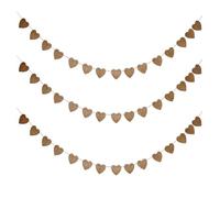 Healifty Guirlande de Cœurs en Toile de Jute 48 Pièces Bannière Rustique pour Décoration Saint-Valentin Mariage Anniversaire et Fête Prénatale à Suspendre Flexible Réutilisable et